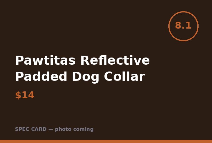 Pawtitas Reflective Padded Dog Collar