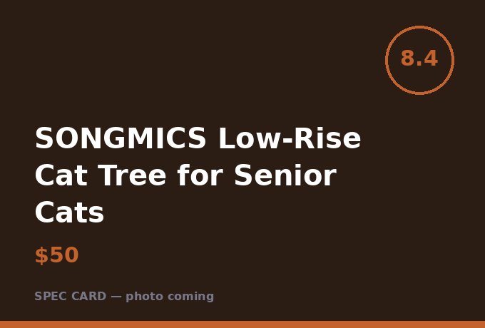 SONGMICS Low-Rise Cat Tree for Senior Cats